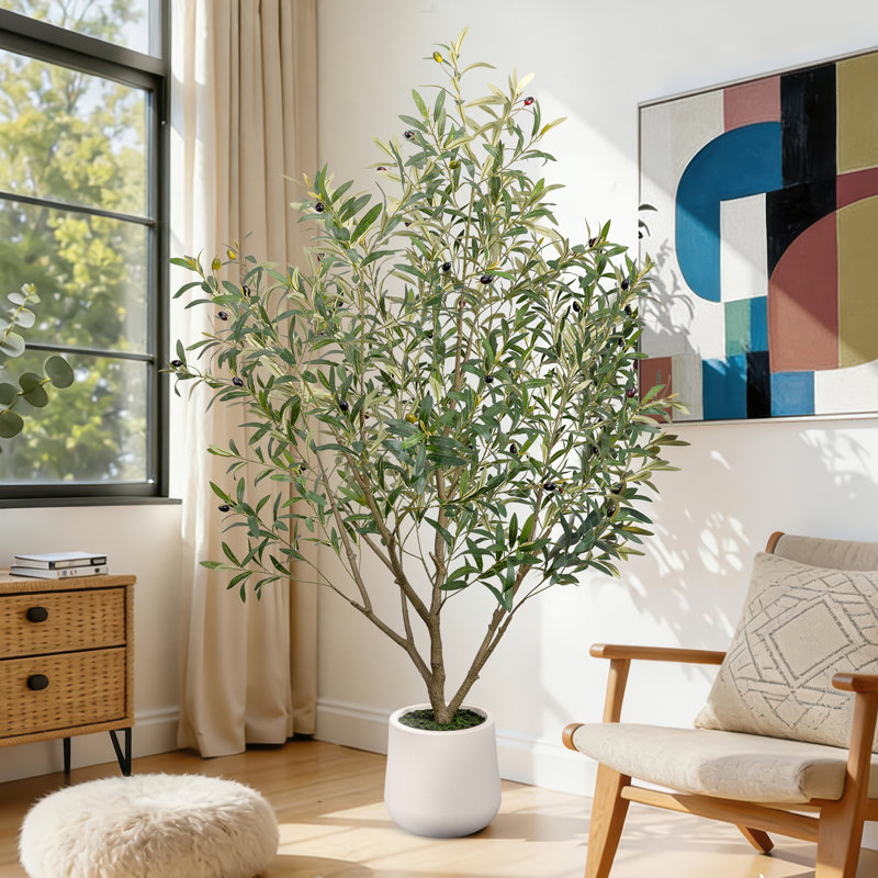 60 po. 5 pi olivier artificiel avec oliviers réalistes, feuillage dense, H 60 po x l 42 po x P 29 po