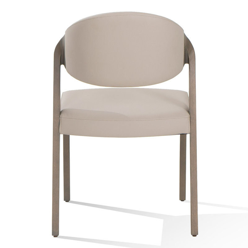 Bratislav Mid-Century Beige & Walnut Dining Chair, Gray Ash