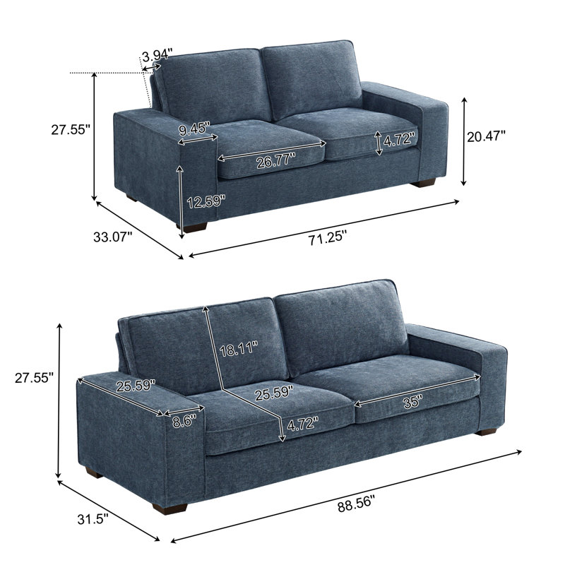 Jayaign 71,36 po, Chenille bleu