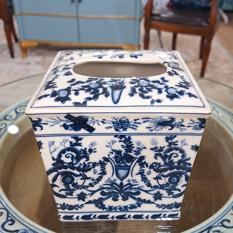 Couvre-boîte pour papier-mouchoirs en porcelaine