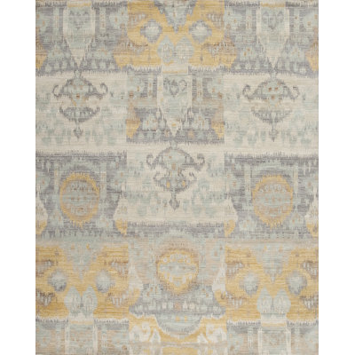 Jazz Hand Knotted Wool Area Rug in Beige