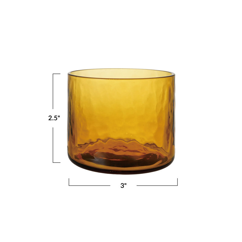 Drinking Glass with Textured Hammered Finish
