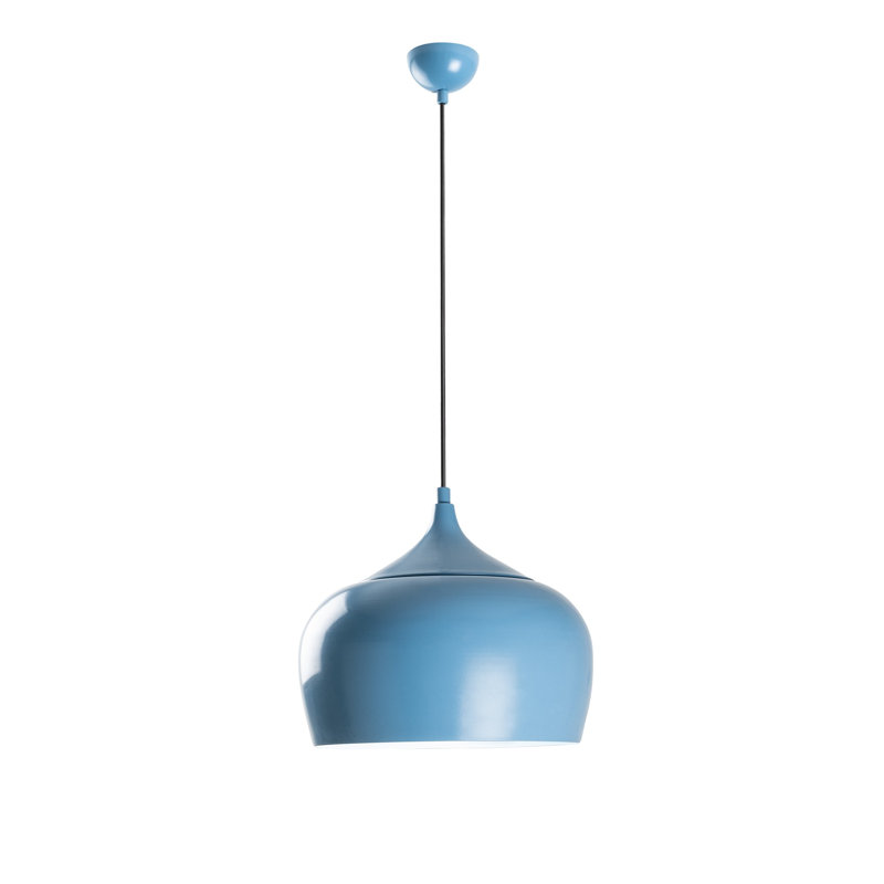 Lustre réglable bleu clair, structure en métal, diamètre de 11 po x 11,4 po | Hauteur totale: 14,2 - 49,2 pouces | Longueur de câble de 90 cm, douille E27, 40 W maximum | Luminaire élégant pour le salon et la salle à manger, indice de protection IP20