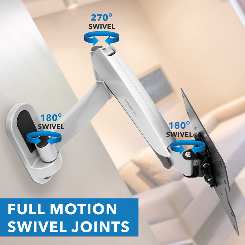 Mount-It! Adjustable Silver and Black Full Motion TV Wall Mount