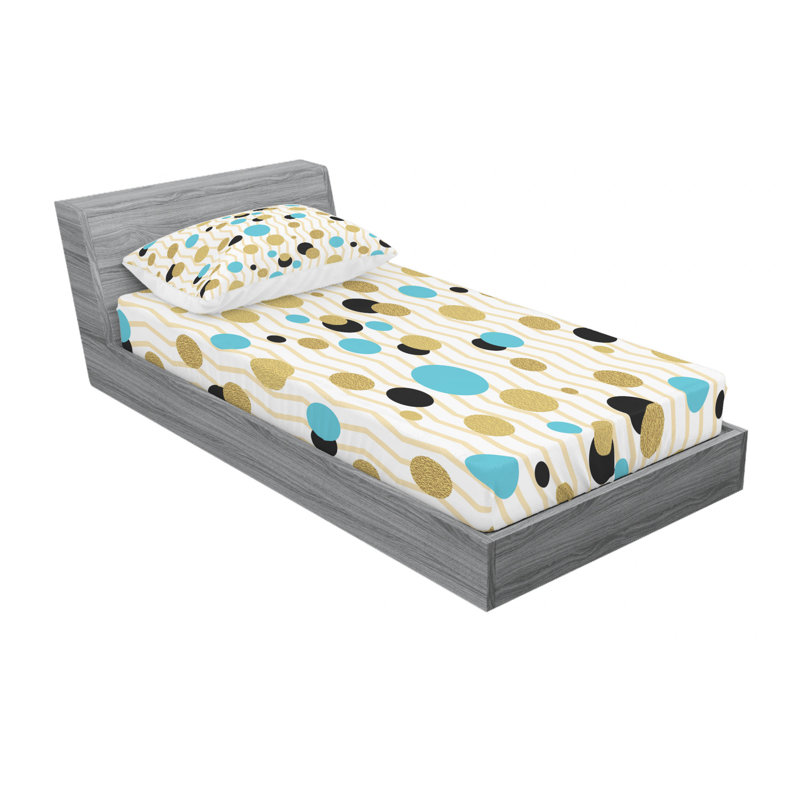 Microfiber Polka Dots Sheet Set, Twin XL Sheet Set + Fitted Sheet + 1 Pillowcase