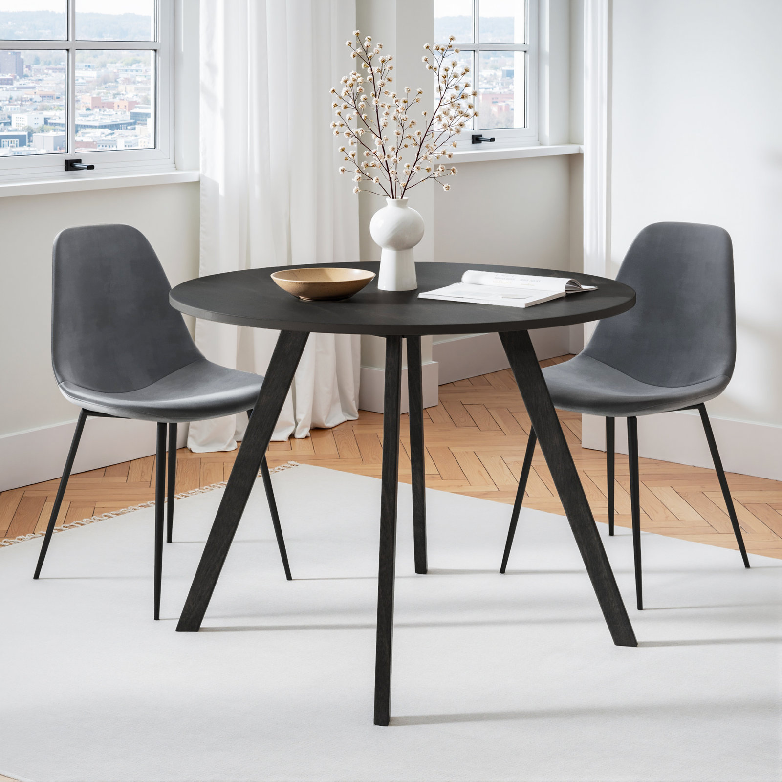 Nikolai 40" Dining Table, Gray