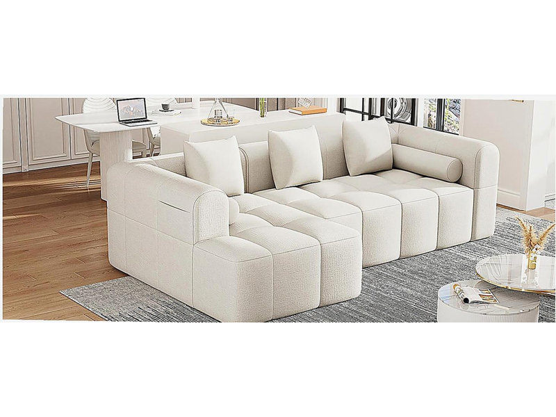 Canapé-lit 101,2 "à compression complète et modulaire, Beige