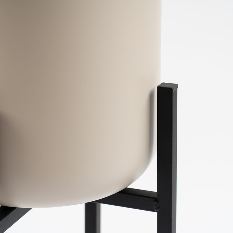 Beige Matt Planter On Stand