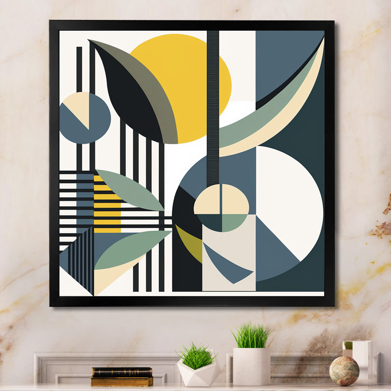 Impression rétro sur toile Mid-Century, Noir, L 16 po x H 16 po