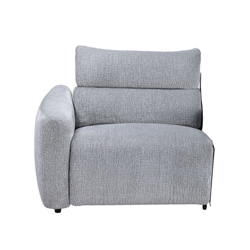 Falo Modular Power Motion Left Recliner Chair, Foam Light Gray Chenille