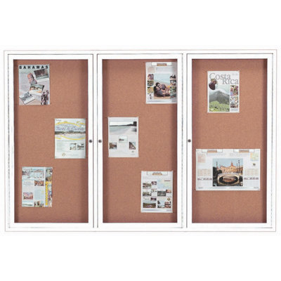 Enclosed Wall Mounted Bulletin Board LED Illuminated