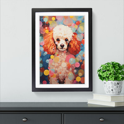 Poodle Orphism - Single Picture Frame Print on Wood