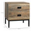 Truesdell Retro Bedside Table Metal Frame Bedroom Side Table w/ 2 Drawers Coffee