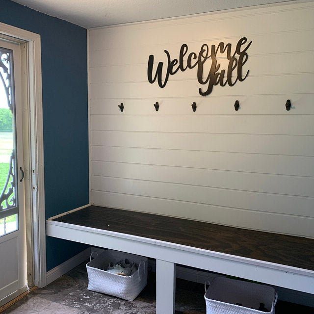 Welcome Y'all Wall Décor, 12" H x 24" W x 0.06" D