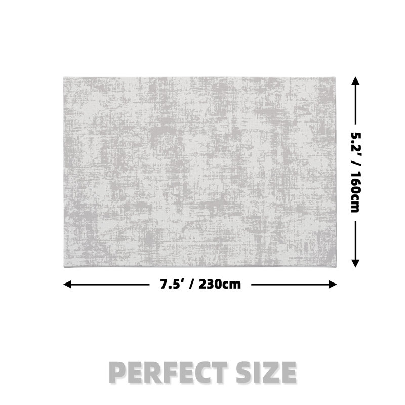 Tapis rectangulaire Shayni avec envers antidérapant, Rectangle 5 pi 3 po x 7 pi 7 po