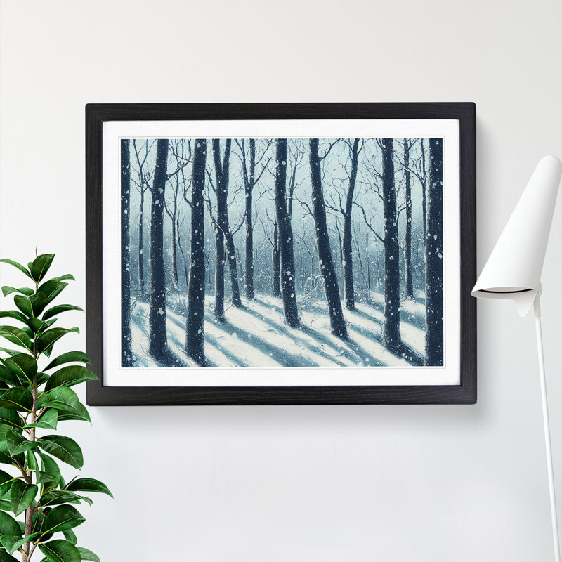 Ingenious Winter Forest - Single Picture Frame Print, Black, 46cm H x 64cm W x 2cm D
