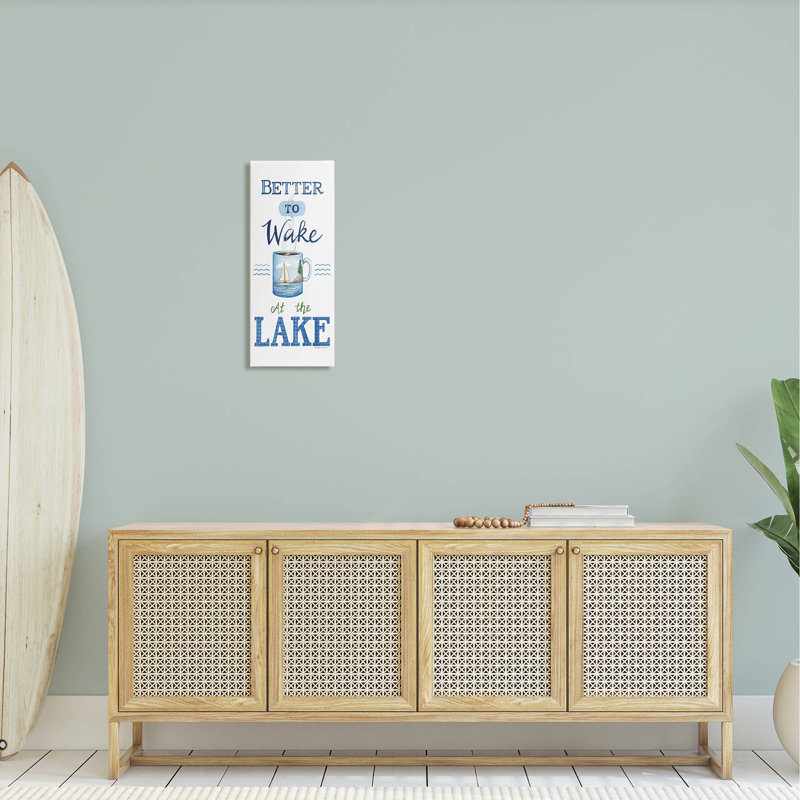 «Better To Wake At Lake Coffee», estampe numérique par Deb Strain, Giclée encadrée noir minuit, H 24 po x l 10 po x P 1,5 po