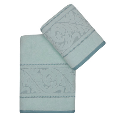 Premium 2-Piece Towel Set, Mint Color | 100% Cotton, 19.7 x 35.4 inches Hand Towel & 27.6 x 55.1 inches Bath Towel | Ultra-Absorbent 19.7 oz/sq yd, Machine Washable at 104°F | Soft, Luxurious, and Durable Towels for Home