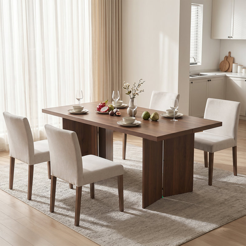 Table de salle à manger 70,87 po, H 29,5 po x l 70,87 po x P 31,5 po, Marron foncé