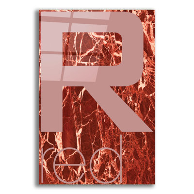 «Red Marble 03» par Typelike, art mural en verre acrylique