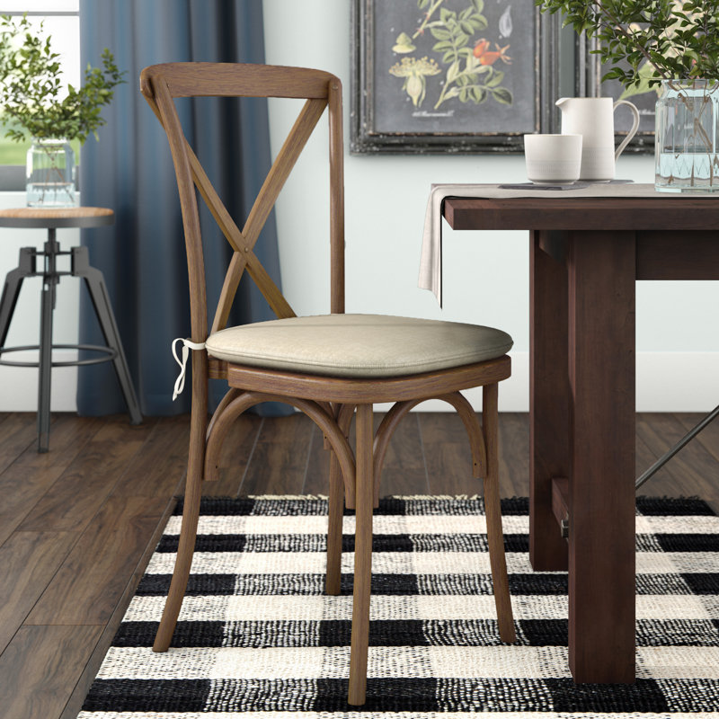 18'' H Upholstered Stacking Side Chair, Dark Walnut