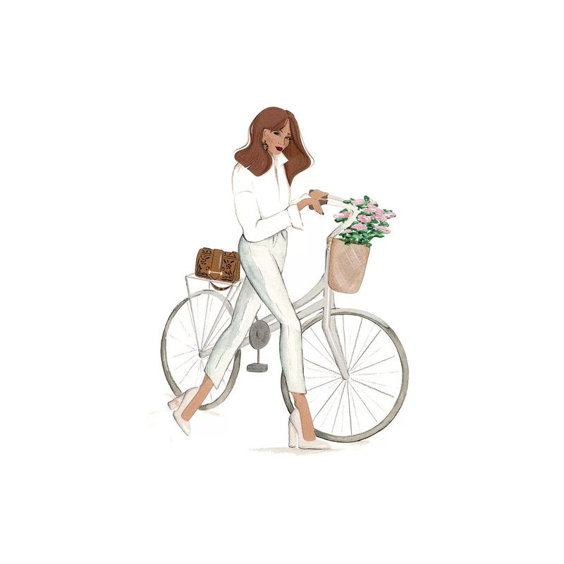 Bicyclette by Sabina Fenn - Print on Canvas, Wrapped Canvas, 101.6cm H x 66.04cm W x 1.91cm D