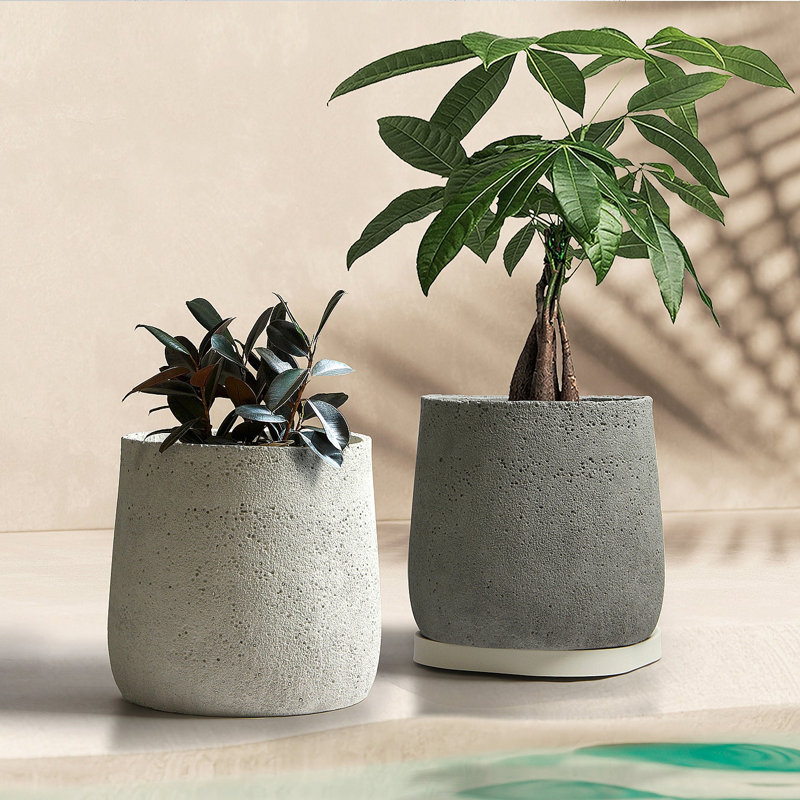 Graystone Floor Planter, White
