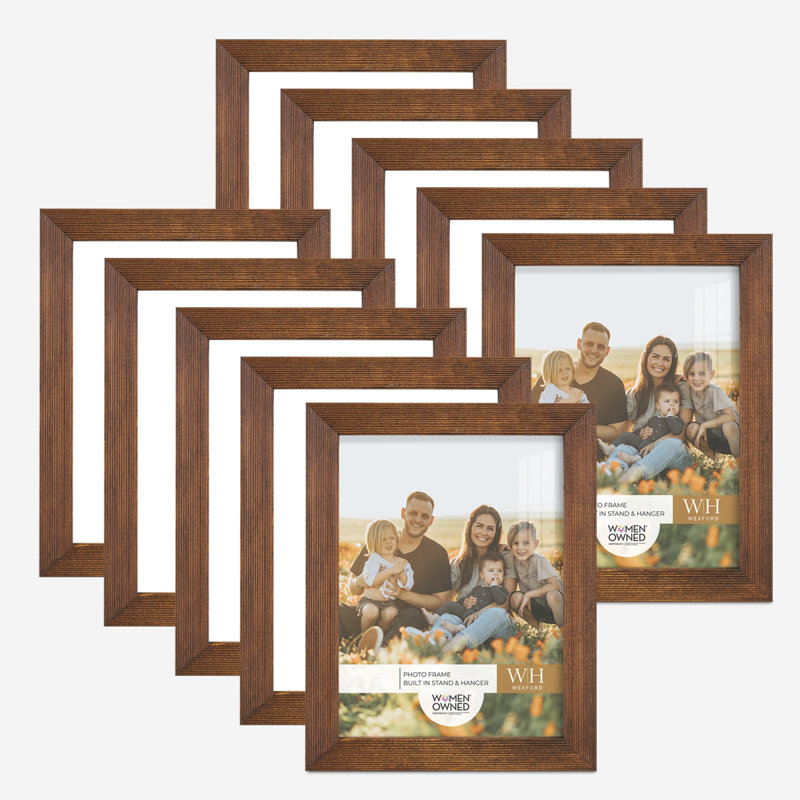 Wood Picture Frame - Set of 10, 6" x 8", Walnut