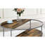 Table basse à 3 niveaux style industriel gris et noyer