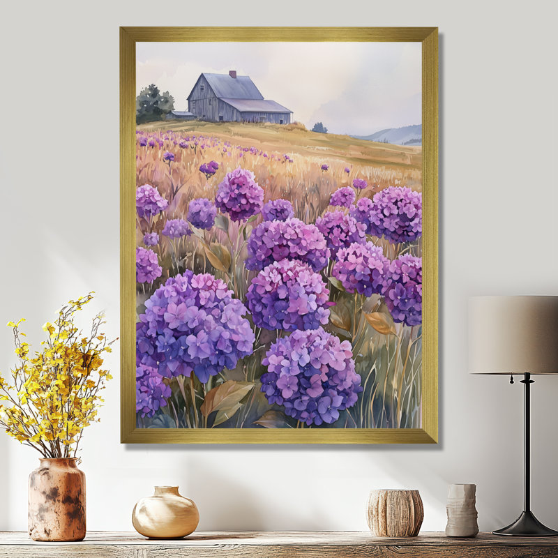Iolando - Art mural floral, H 32 po x l 16 po, Reproduction encadrée d'une seule photo, Doré
