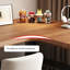 Noyer clair + bureau en bois massif en forme de L noir + fer-590908026-590908030