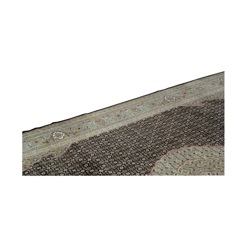 Tapis noir et vin noué à la main de haute qualité