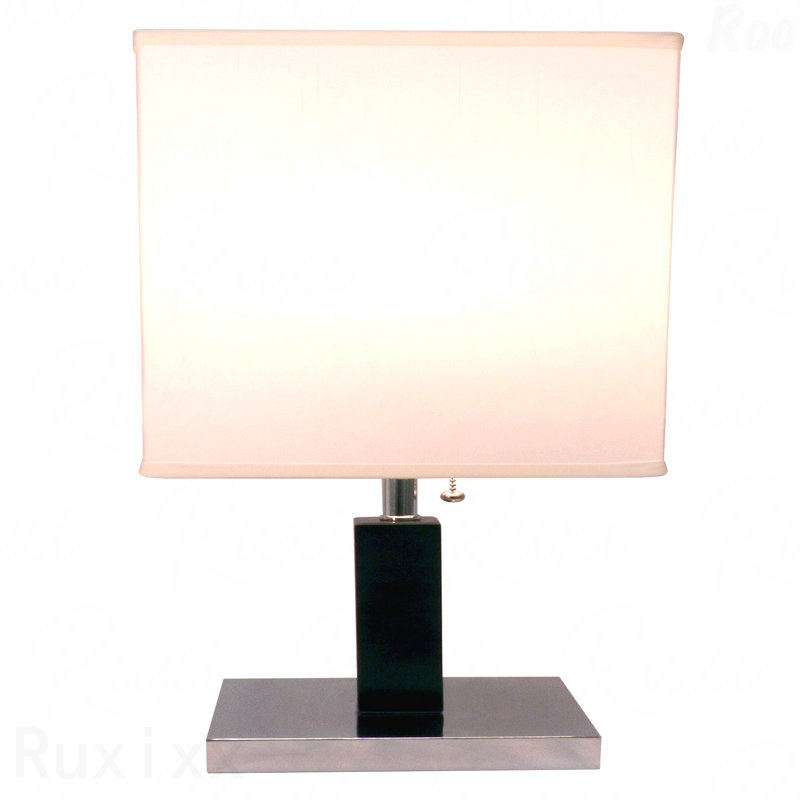 Lampe de table - H 26 po - Cadre carré en bois brun