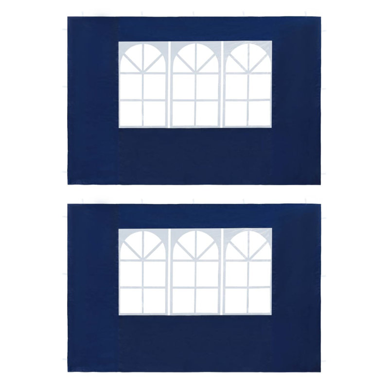 Louviers Dakota Fields Plastic Side Wall for Gazebo, Blue