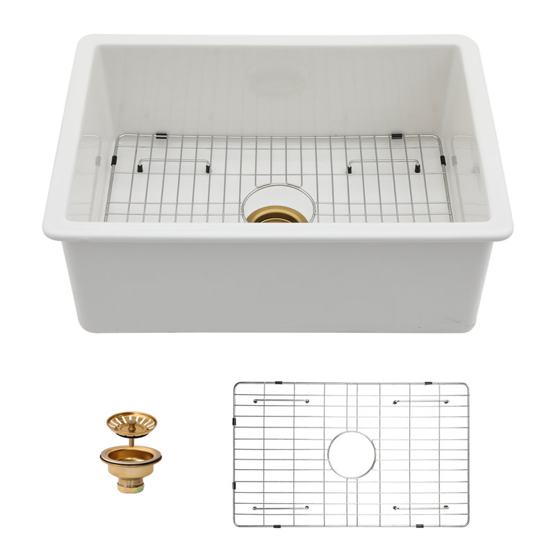 27" x 19" Undermount Ceramic Single Bowl Kitchen Sink