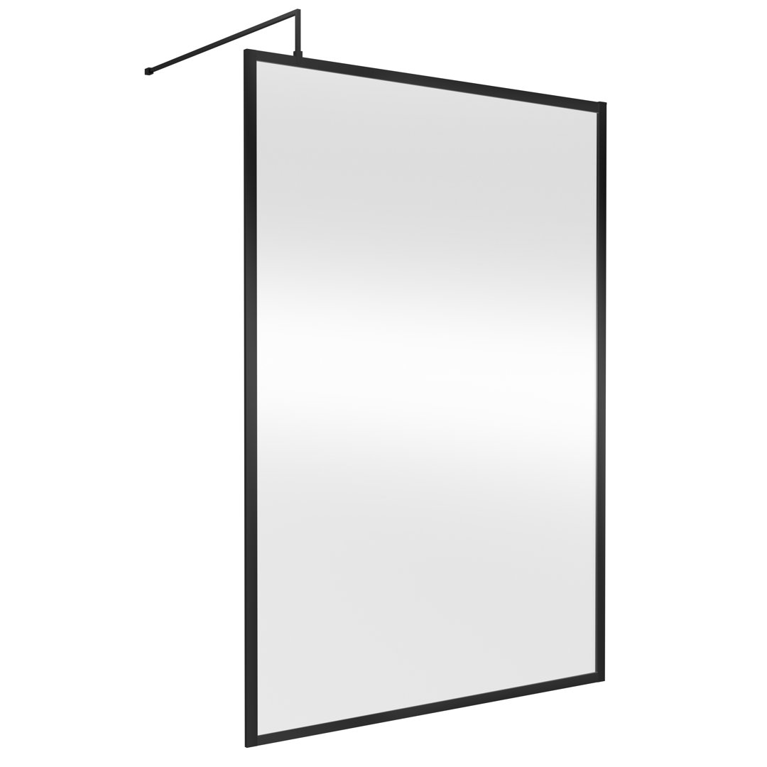 Hudson Reed Wetroom Screen 1950x1400x8mm - Matt Black - Full Outer Frame - Image 3