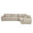 Jonina Beige Chenille Sectional Sofa with Pillows