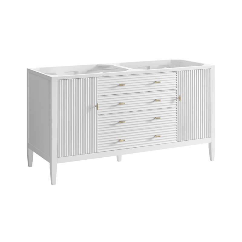 Myrrin 60'' W Double Vanity, Eternal Jasmine Pearl, Bright White, 8" Widespread