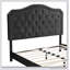 Upholstered Bed Button Tufted With Curve Design - Strong Wood Slat Support - Easy Assembly - Velvet - With LED Light-Platform Bed - Queen-1340851000