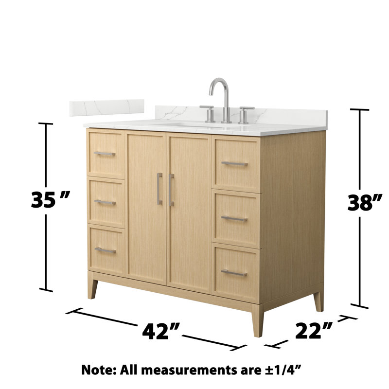 Elan 42'' W Vanity, 8" Center, Brushed Nickel, Tan