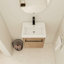 Meuble-lavabo flottant mural de 18 po avec lavabo en céramique et armoire à fermeture en douceur, parfait pour les petites salles de bain