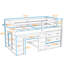 Twin Size Loft Bed With Storage Drawers And Guardrail-1293160146