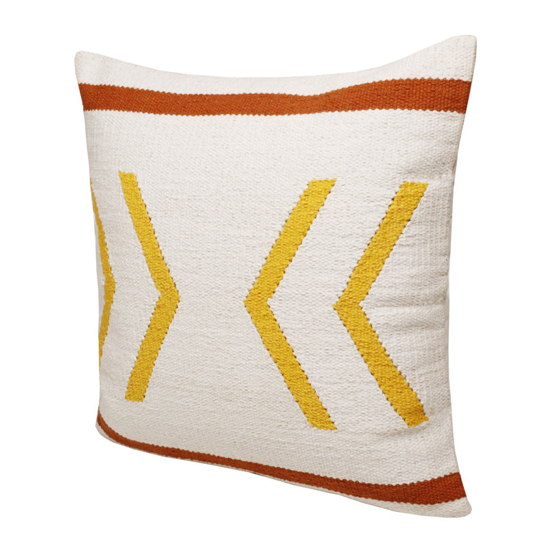 Cotton Geometric Throw Pillow