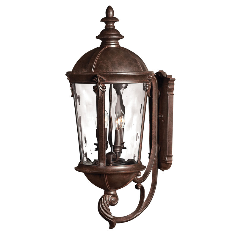 Windsor 3-Light Outdoor Wall Lantern, 32" H x 12.5" W x 15.5" D, Brown