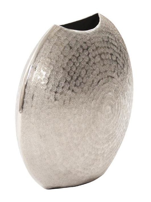 Vase de table en métal givré, H 14,25 po x l 15 po x P 6,5 po