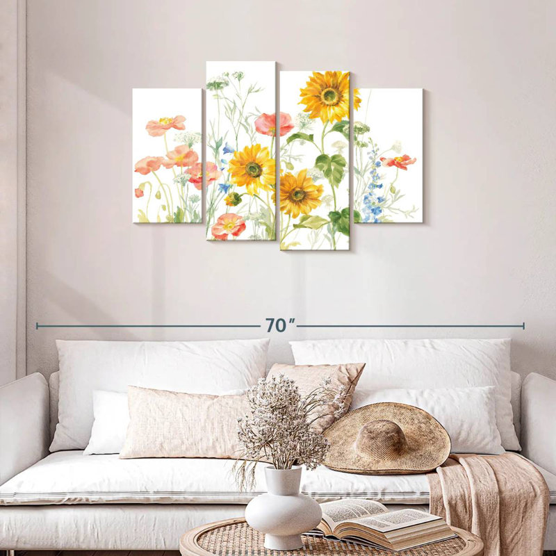 Fleurs de Floursack sur fond blanc I, H 27 po x l 43 po