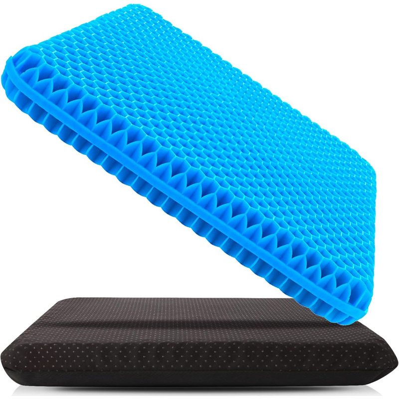Extra Large Thickened Honeycomb Gel Seat Cushion with Non-Slip Cover - 18.9" x 17.7"