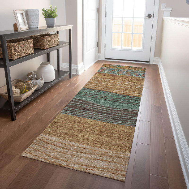 Premium Machine Washable Tweedy Terracotta Rug, Runner 2'3" x 7'6"