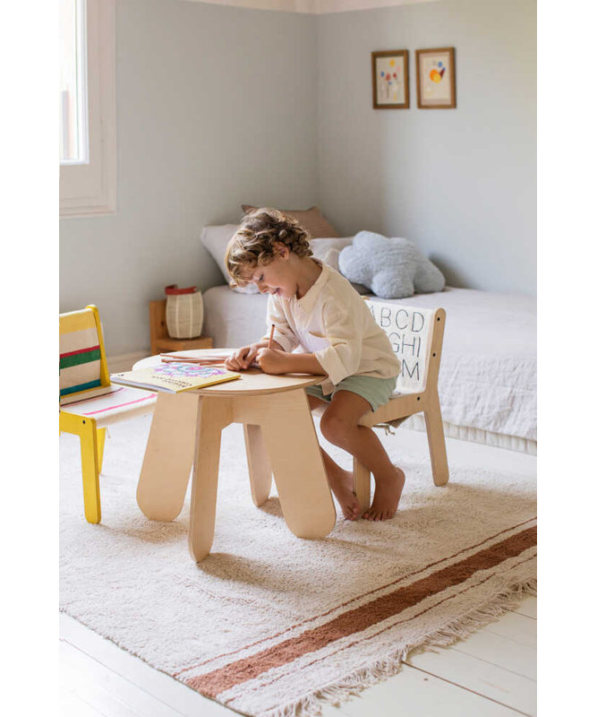 Little Chefs Rectangle Hand Tufted Cotton Area Rug in Natural/Toffee, Rectangle 3' x 4'3"