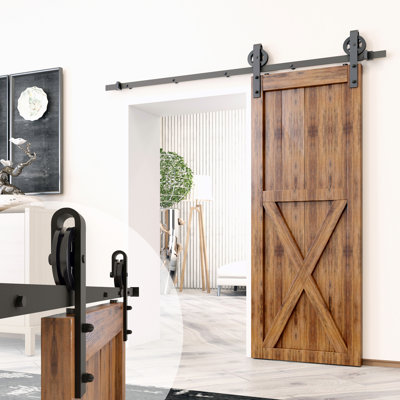 Ensemble de quincaillerie de porte de grange simple à rail à rayons simple standard
